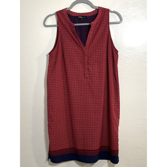 Dalia Sleeveless Dress, Lined, Non-stretch, V-Neck Red and Navy Size 4 - Picture 3 of 9